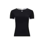 Courrèges Black Cotton T-Shirt