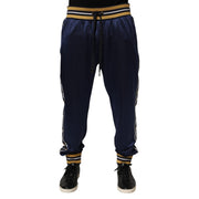 Dolce & Gabbana Blue Nylon Jogger Mid Waist Trouser Pants