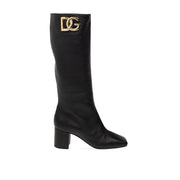 Dolce & Gabbana Black Calfskin Ankle Boots