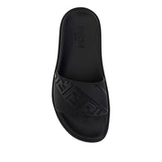 Fendi Black Rubber Flat Sandals