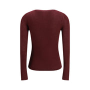 Chloé Bordeaux Wool Long Sleeve T-Shirt