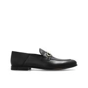 Salvatore Ferragamo Black Calfskin Slip-On Loafers