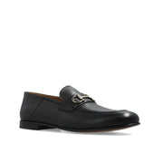 Salvatore Ferragamo Black Calfskin Slip-On Loafers