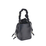 Ganni Black Recycled Leather Backet Bag