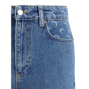 Marine Serre Light Blue Cotton Relaxed Fit Jeans