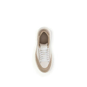 Chloé Cream Calf Leather Bos Taurus Platform Sneakers