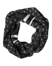 Dolce & Gabbana Black Crown Cashmere Neck Wrap Shawl Scarf