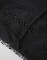 Dolce & Gabbana Black Cashmere Knit Neck Wrap Shawl Scarf
