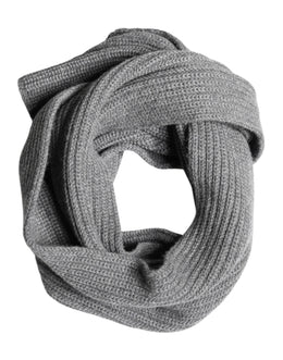 Dolce & Gabbana Gray Cashmere Knit Neck Wrap Shawl Scarf
