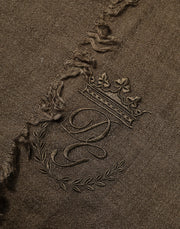 Dolce & Gabbana Brown Cashmere Knit Neck Wrap Shawl  Scarf