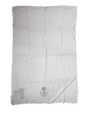 Dolce & Gabbana Gray Cashmere Knit Neck Wrap Shawl Scarf