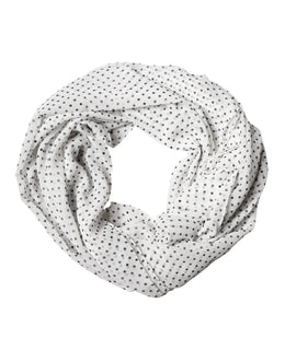 Dolce & Gabbana White Polka Dot Polyester Shawl Scarf