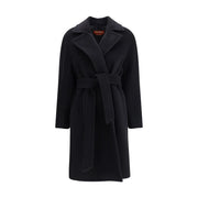 Max Mara Black Fleece Wool Coat