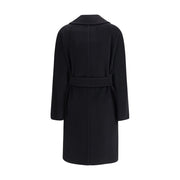 Max Mara Black Fleece Wool Coat