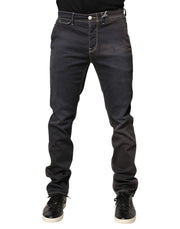 Jeckerson Dark Gray Mid Waist Skinny Fit Men Denim Trouser Jeans