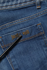 Just Cavalli Blue Washed Mid Waist Skinny Denim Trouser Jeans