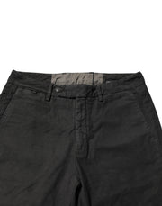 Maison Clochard Dark Gray Cotton Mid Waist Skinny Men Denim Jeans