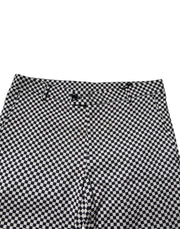 Daniele Alessandrini Black White Checkered Men Cropped Pants