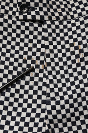 Daniele Alessandrini Black White Checkered Men Cropped Pants