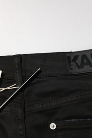 Karl Lagerfeld Black Tattered Men Skinny Denim Trouser Jeans