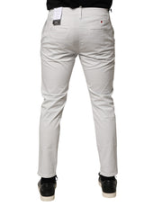 Daniele Alessandrini White Cotton Mid Waist Skinny Men Denim Jeans