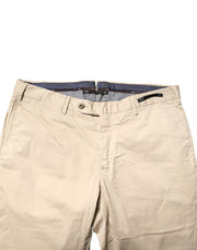 PT01 Beige Mid Waist Men Skinny Fit Chino Trouser Pants