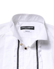 Dolce & Gabbana White GOLD Long Sleeves Formal Dress Shirt