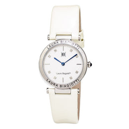 Laura Biagiotti Beige Leather Dress Watch