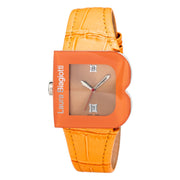 Laura Biagiotti Orange Leather Dress Watch