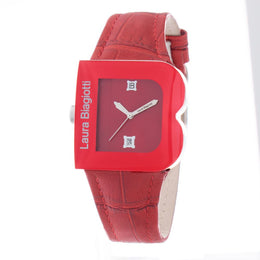 Laura Biagiotti Red Leather Dress Watch