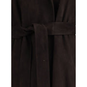 The Row Brown Lamb Leather Coat