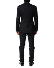 Dolce & Gabbana Black Wool Single Breasted 3 Piece Men Suit