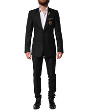 Dolce & Gabbana Black Embellished Single Breasted 2 Pc Suit