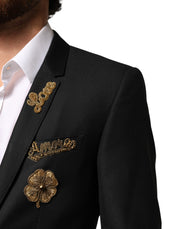 Dolce & Gabbana Black Embellished Single Breasted 2 Pc Suit