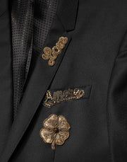 Dolce & Gabbana Black Embellished Single Breasted 2 Pc Suit