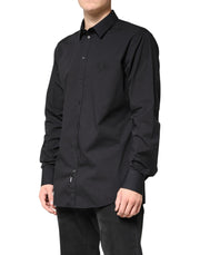 Dolce & Gabbana Black GOLD Cotton Men Dress Formal Shirt