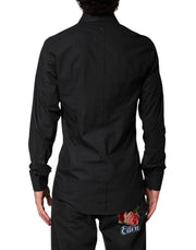 Dolce & Gabbana Black GOLD Cotton Men Dress Formal Shirt