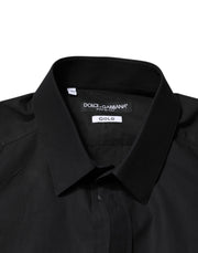 Dolce & Gabbana Black GOLD Cotton Men Dress Formal Shirt
