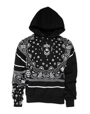 Dolce & Gabbana Black Bandana Hooded Men Sweatshirt Sweater