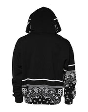 Dolce & Gabbana Black Bandana Hooded Men Sweatshirt Sweater
