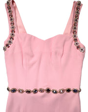 Dolce & Gabbana Pink Crystal Sheath Mermaid LongGown Dress