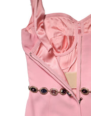 Dolce & Gabbana Pink Embellished Sheath Mermaid Gown Dress