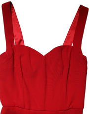 Dolce & Gabbana Red Viscose Sheath Mermaid Long Gown Dress