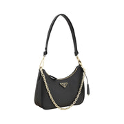 Prada Black Calf Leather Bos Taurus Shoulder Bag