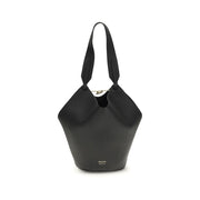 Khaite Black Calf Leather Bos Taurus Shoulder Bag
