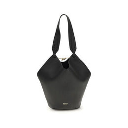 Khaite Black Calf Leather Bos Taurus Shoulder Bag
