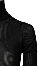 Dolce & Gabbana Black Viscose Turtle Neck Pullover Top