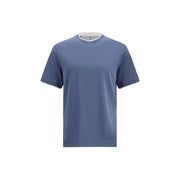 Brunello Cucinelli Blue Cotton T-Shirt