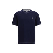Brunello Cucinelli Blue Cotton T-Shirt