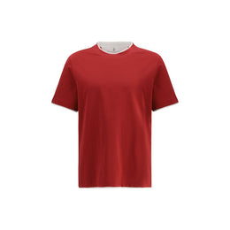 Brunello Cucinelli Red Cotton T-Shirt
